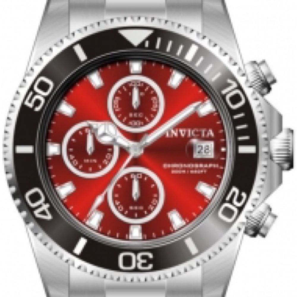 Invicta Red Dial Silver Watch - Picture 3 of 4